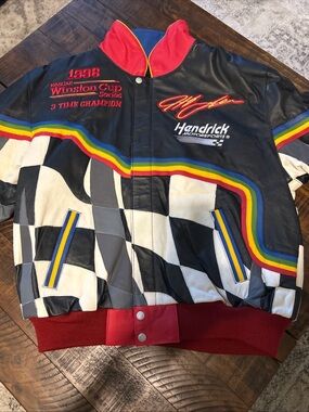 Jeff Gordon 3-time 1998 Winston Cup champion Leather Jacket by Jeff Hamilton
